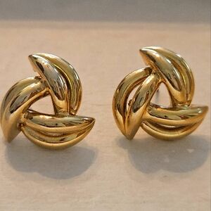 Gold Tone Knot Stud Earrings